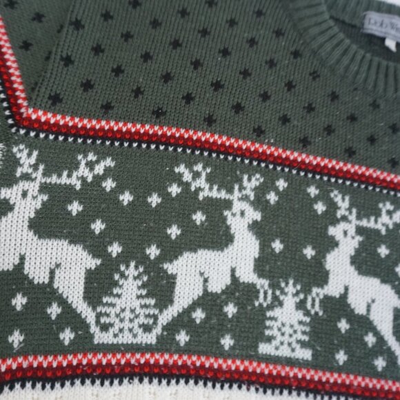 Cozy Green and Cream Reindeer Sweater - Picture 9 of 11